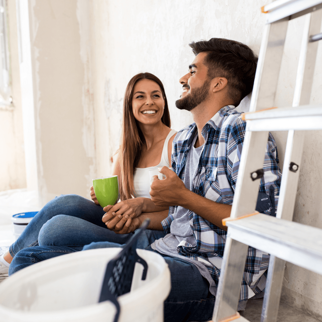 Glücklich bei der Sanierung